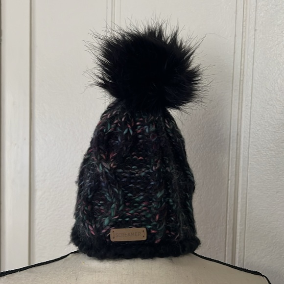 Screamer Insulated Beanie with Faux Fur Pom - Picture 5 of 5